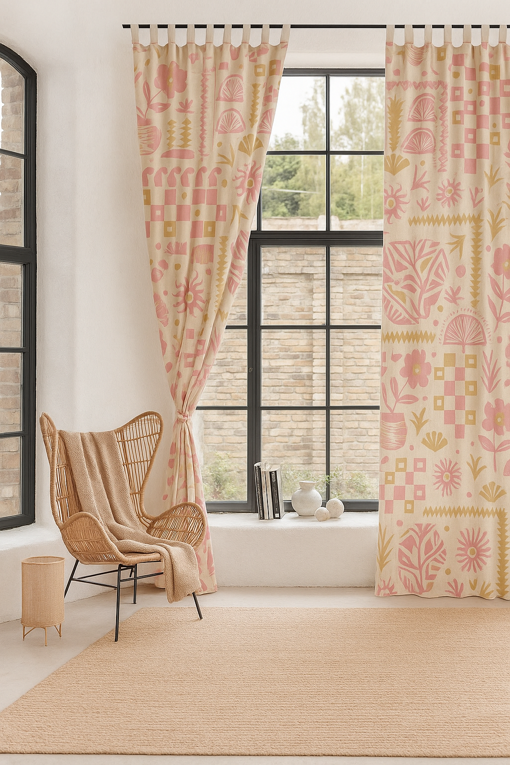 Floral Print Curtain